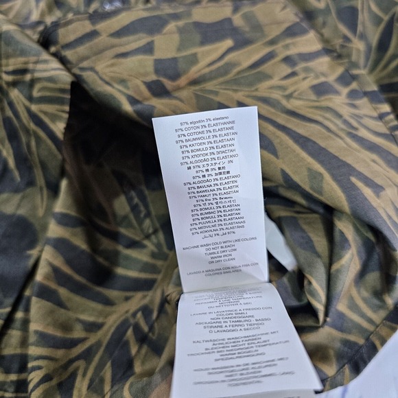 Michael Kors Peformance Stretch Shirt Green Floral Long Sleeve Button MENS M - Picture 7 of 8